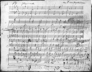 Partitura autógrafa para la 10ª Bagatela opus 119